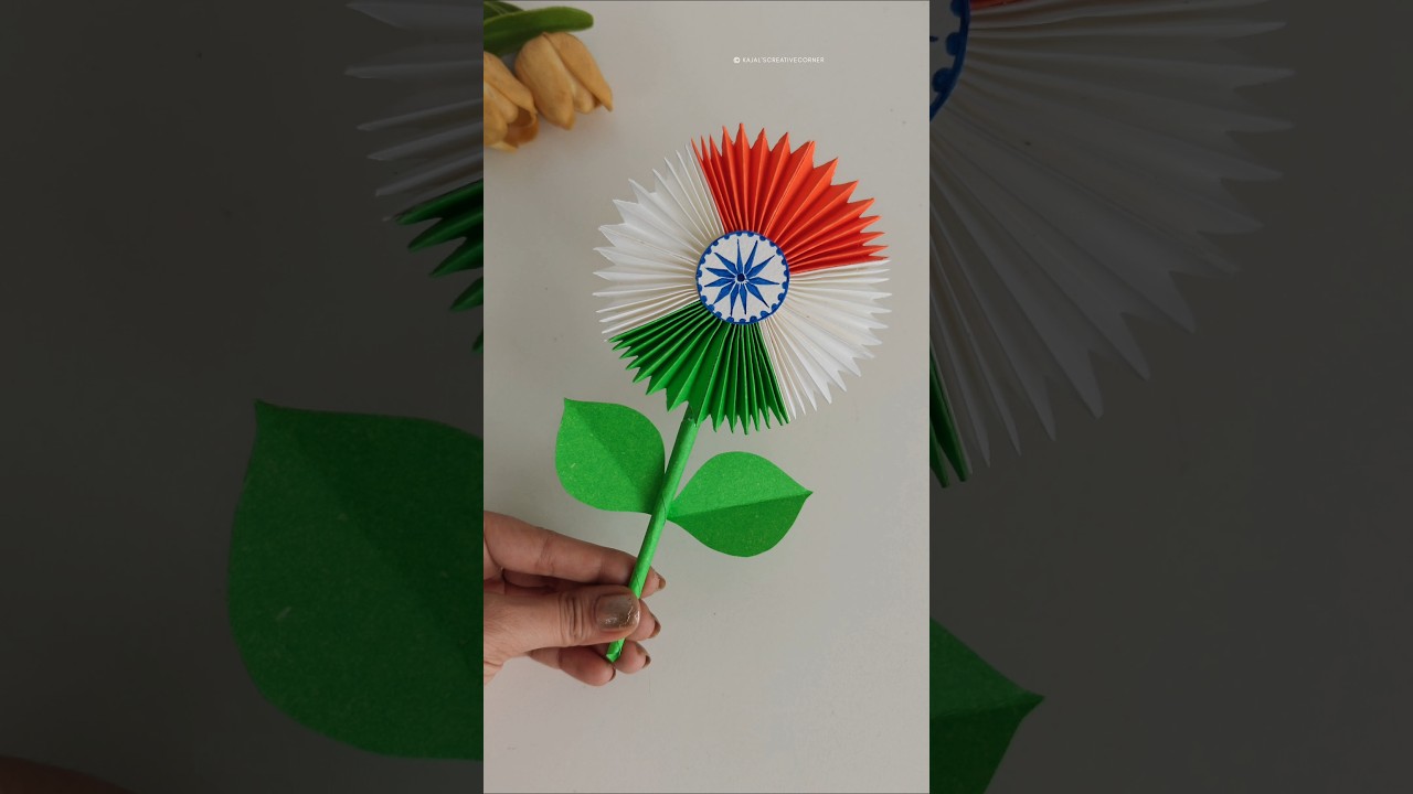 Create Tricolor Paper Flower in Minutes for Independence Day!