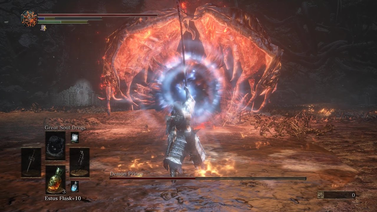 Dark Souls 3 - Sorceries Only Boss Fight #30 - Demon Prince (Tragic Victory) (SL:100)