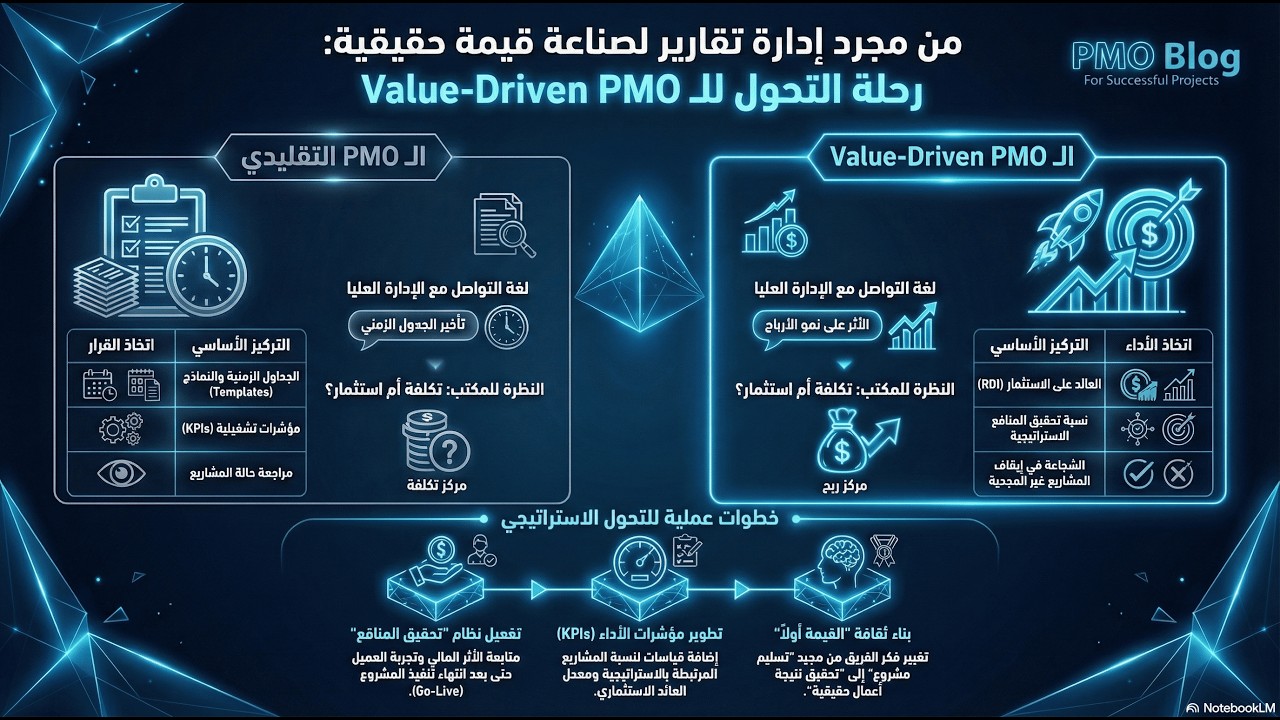 الحلقة 21: تحويل PMO تقليدي إلى Value-Driven PMO | كيف تنتقل من المتابعة إلى قيادة القيمة