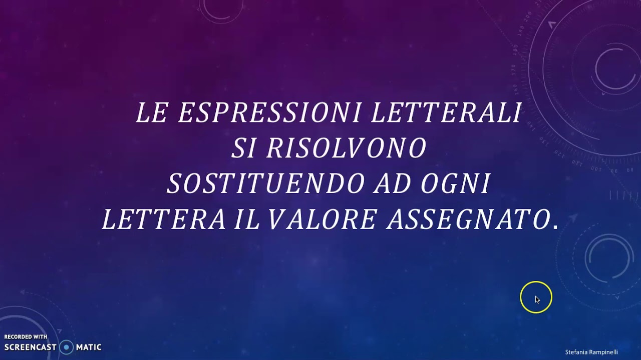 Espressioni letterali