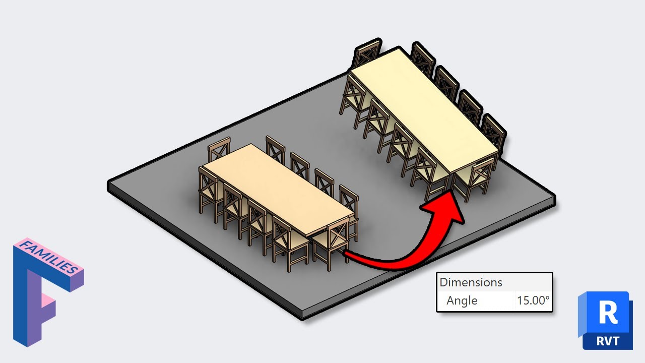 Учебное пособие по Revit — поворот семейств вокруг любой оси