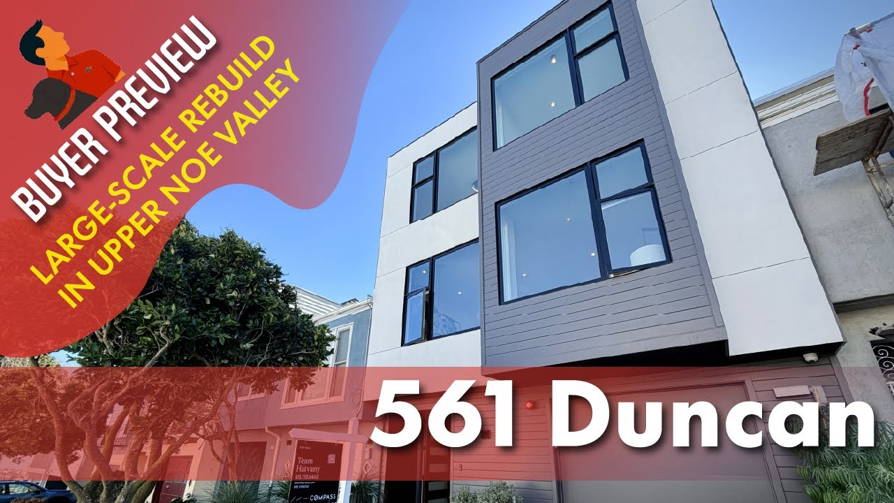 Buyer Preview: 561 Duncan, San Francisco, Upper Noe Valley Rebuilt Home with Southern Views - 4K