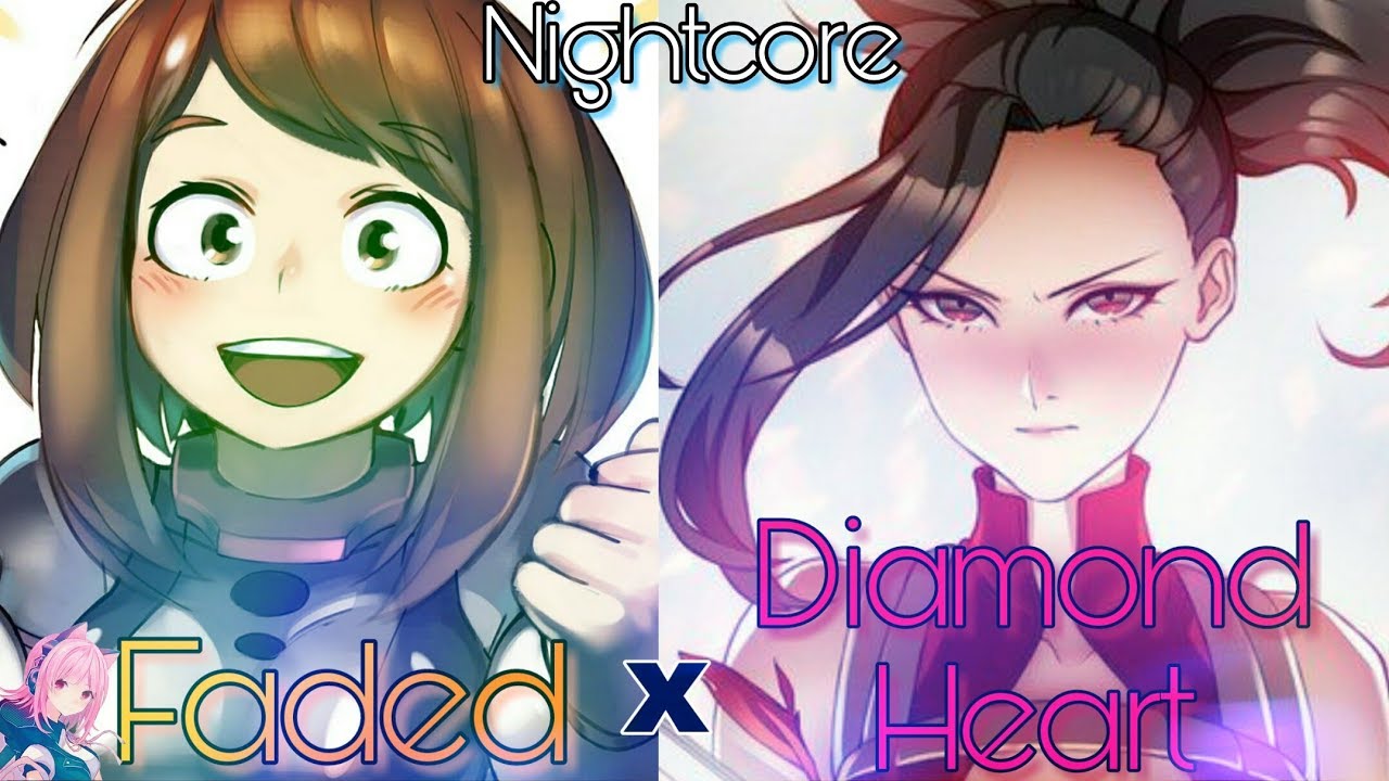 [Nightcore] Faded × Diamond Heart (Mashup - Switching Vocals)