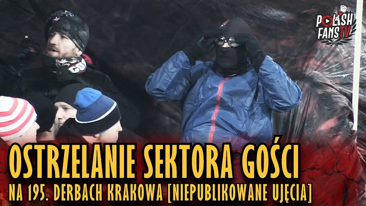Ostrzelanie sektora gości na 195. Derbach Krakowa [NIEPUBLIKOWANE UJĘCIA] (13.12.2017 r.)