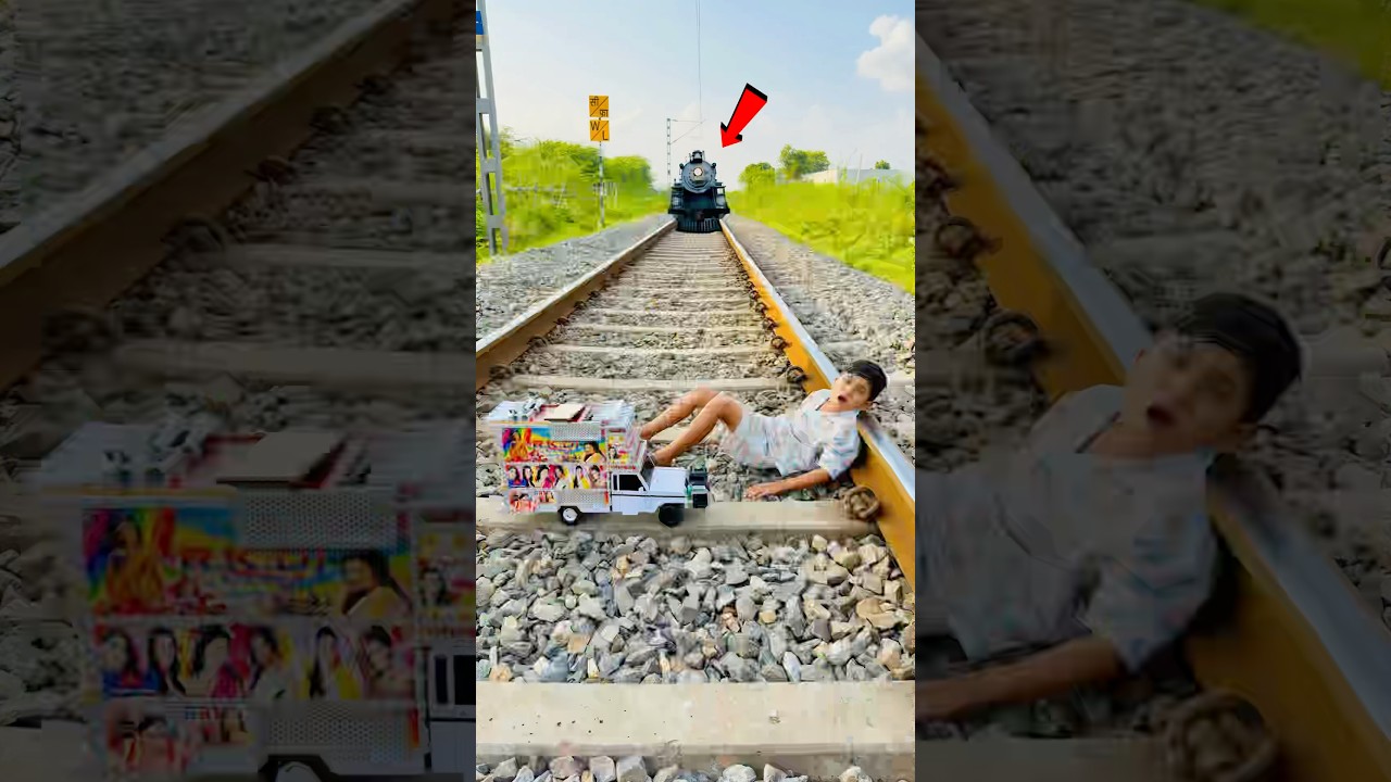 Dj wale ke sath dokha train aa gai 😱😱! Dj vs train !! #dj #train #djdj #minidjtruck #djgadi