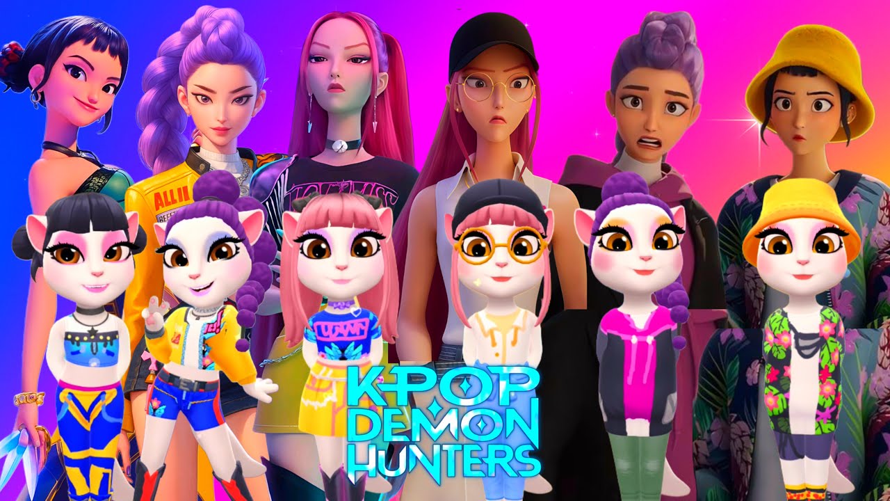 😈🎵 My Talking Angela'm 2 😻 || K - POP DEMON HUNTERS vs Saja Boys | New Cosplay || Makeover 🔥✨