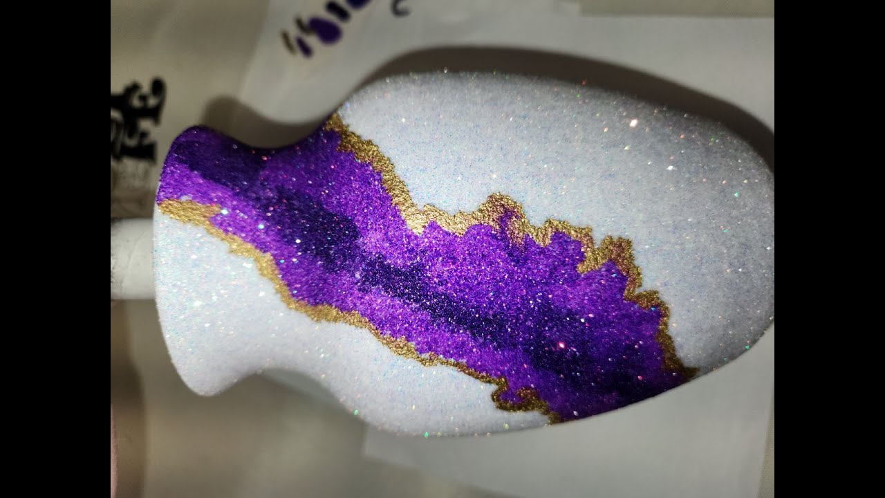 (189) Amethyst Geode Vase | Glitter & Alcohol Ink Vase