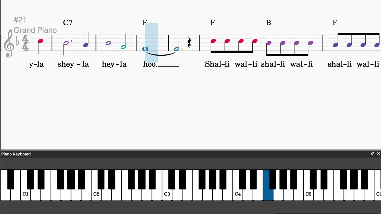 Ging Gang Gooli by Robert Baden-Powell - Easy piano tutorials with leadsheet and chords