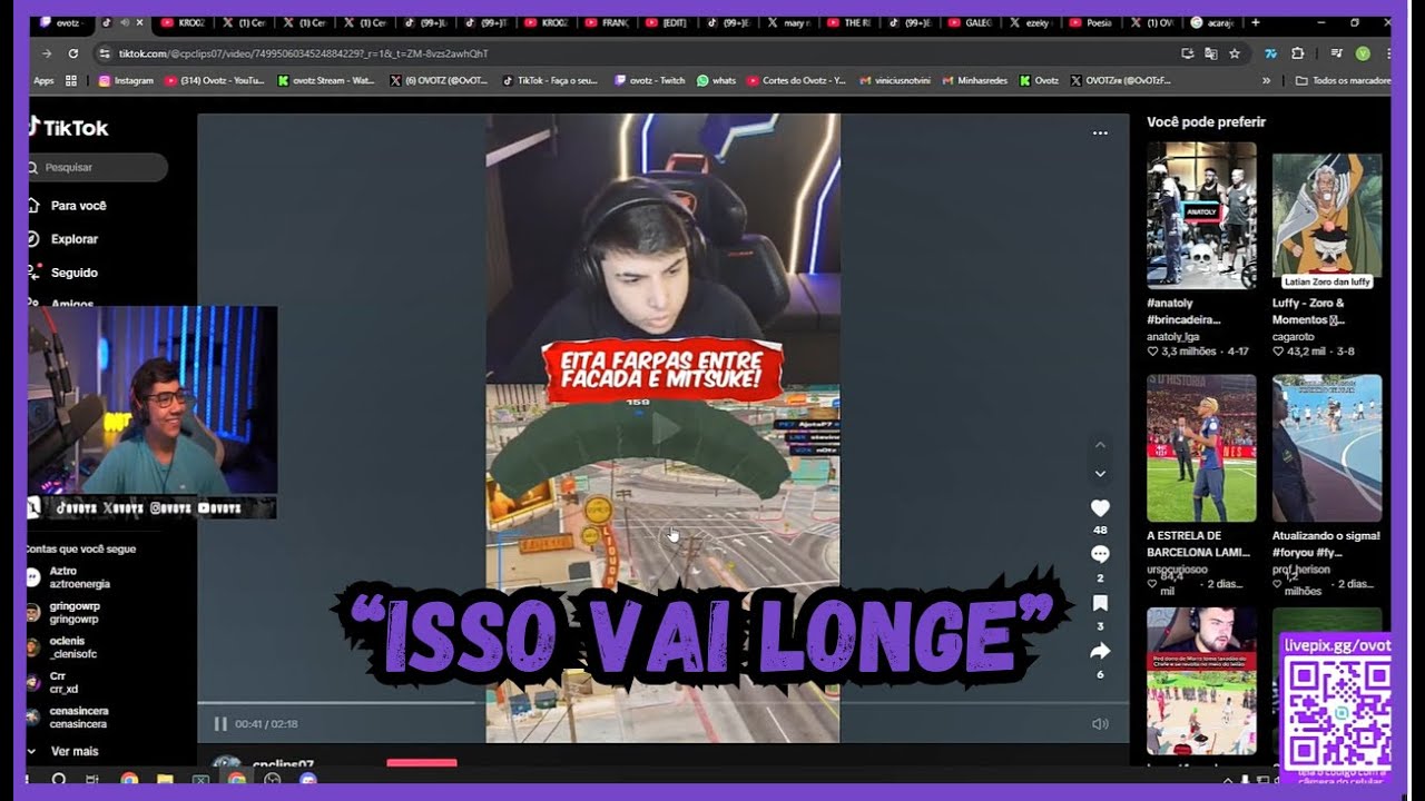 OVOTZ REAGINDO AO FACADA E MITSUKE TROCANDO FARPAS