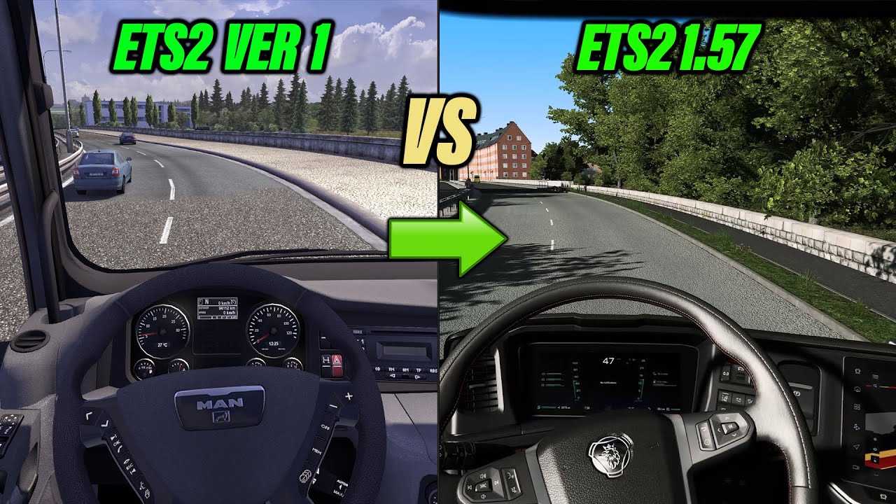 ETS2  1.1  vs ETS2 1.57