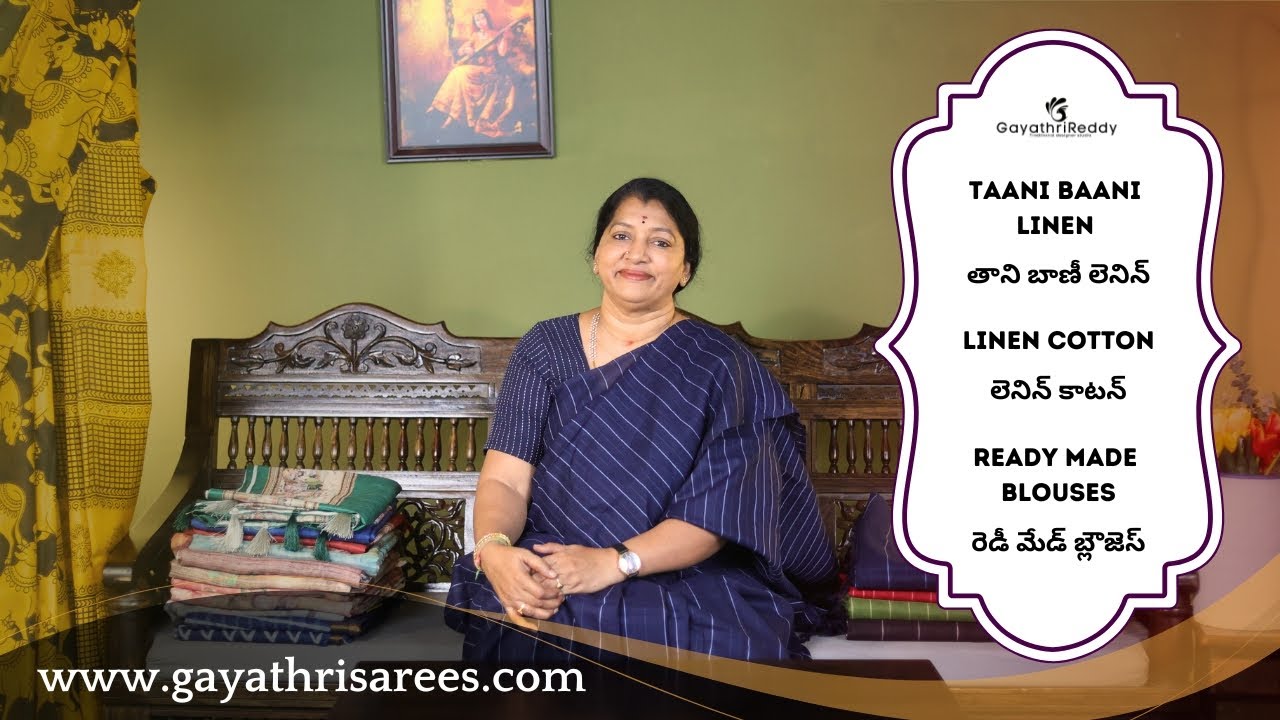 Taani Baani Linen, Linen Cotton Sarees & Readymade Blouses | #GayathriReddy |