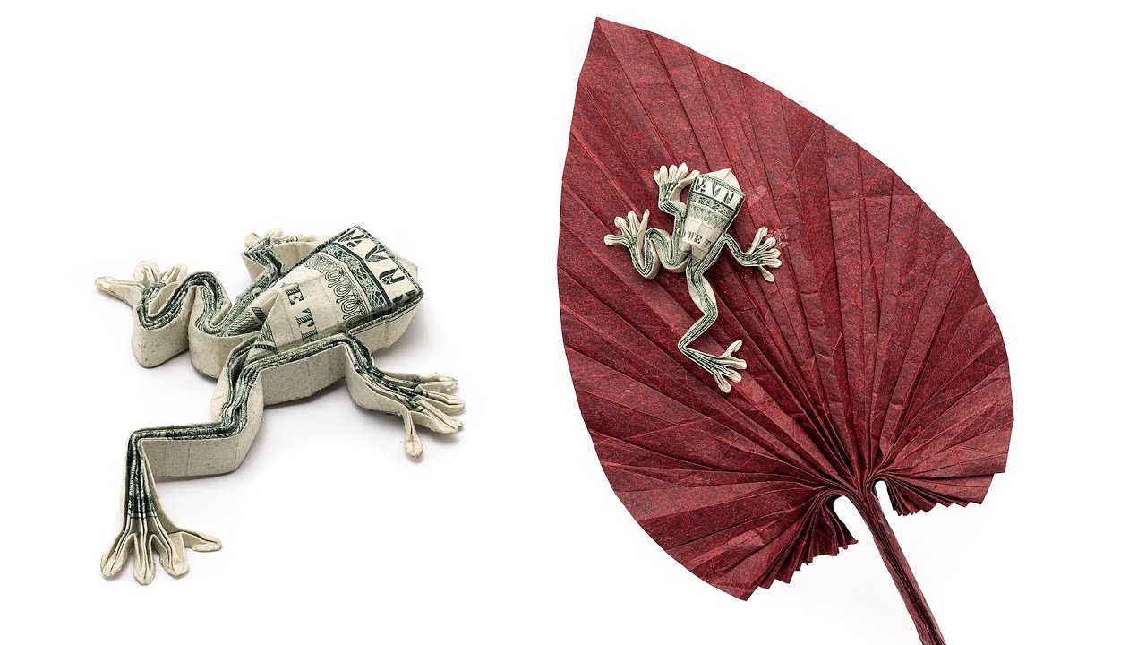 Origami Dollar bill Tree Frog tutorial (Rudolf Deeg) 折り紙 アマガエル Rana Sapo