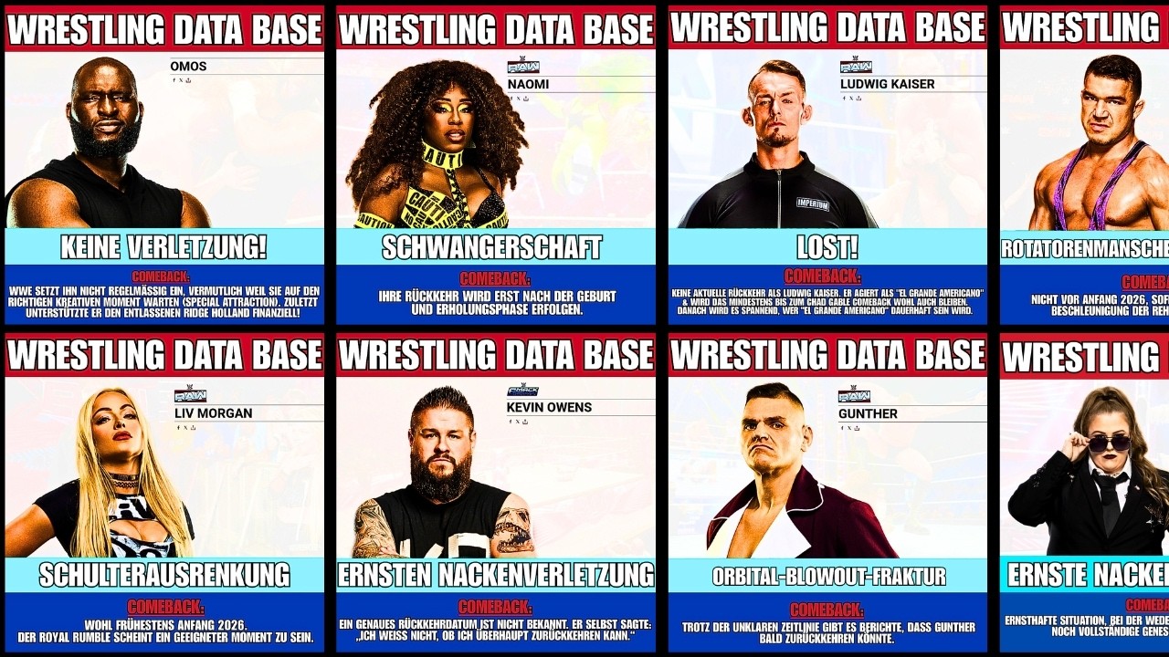 WWE Superstars VERLETZT oder VERSCHWUNDEN! Das große Update 2025 | Wrestling Database