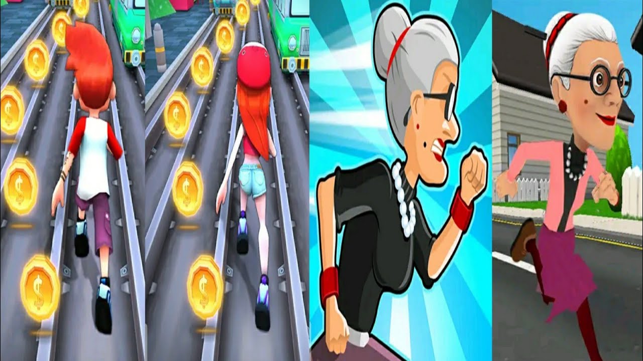 Angry Gran Run 2 VS Angry Gran Run - Running Game Gameplay VS Bus Rush VS Bus Rush 2 Gameplay