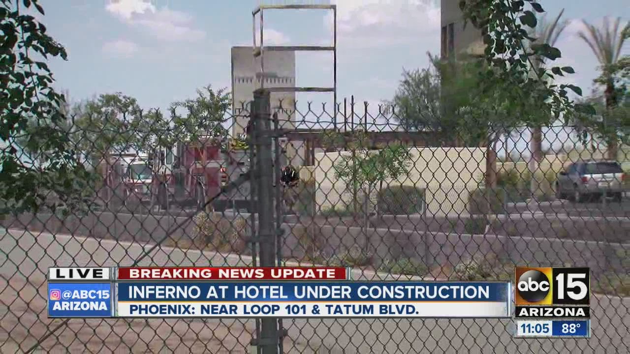 Inferno breaks out at hotel under construction in Phoenix