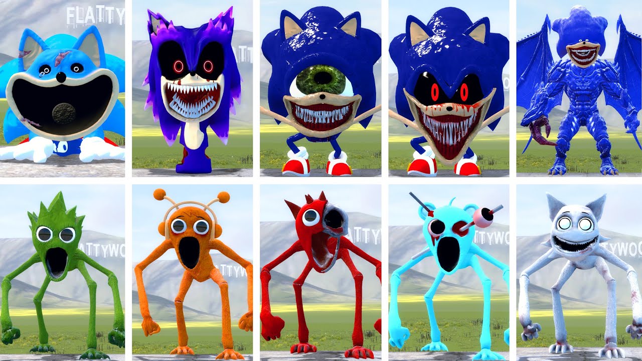 ALL SHIN SONIC EXE TAPES VS SPRUNKI POPPY PLAYTIME CHAPTER 4 in Garry's Mod!