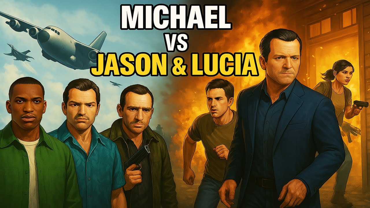 GTA V - Michael Tracks Down GTA 6's Jason & Lucia! Bank Heist & Epic Plane Battle! - EP 14