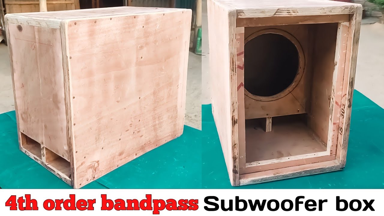 DIY 8inch 4th order bandpass subwoofer box // How to make a subwoofer box || 1000 watt subwoofer