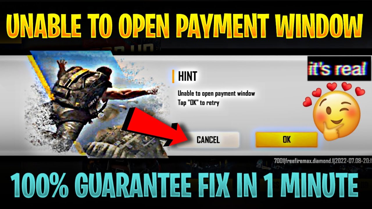 unable to open payment window in free fire | free fire unable to open payment window