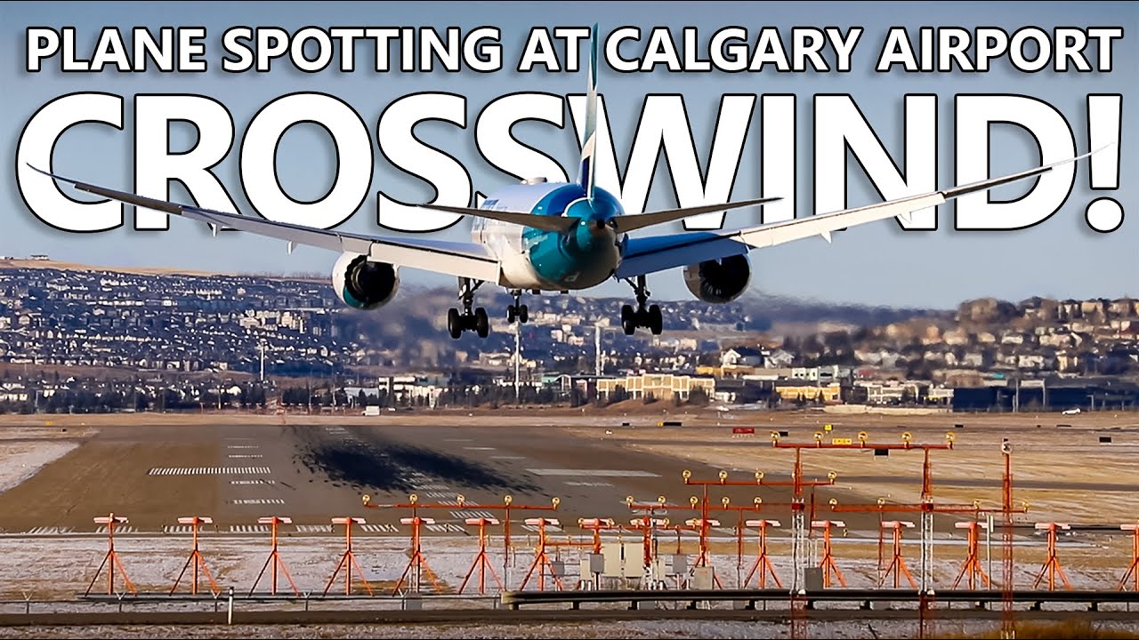 CROSSWIND Landings and Takeoffs During a CHINOOK at Calgary Airport!