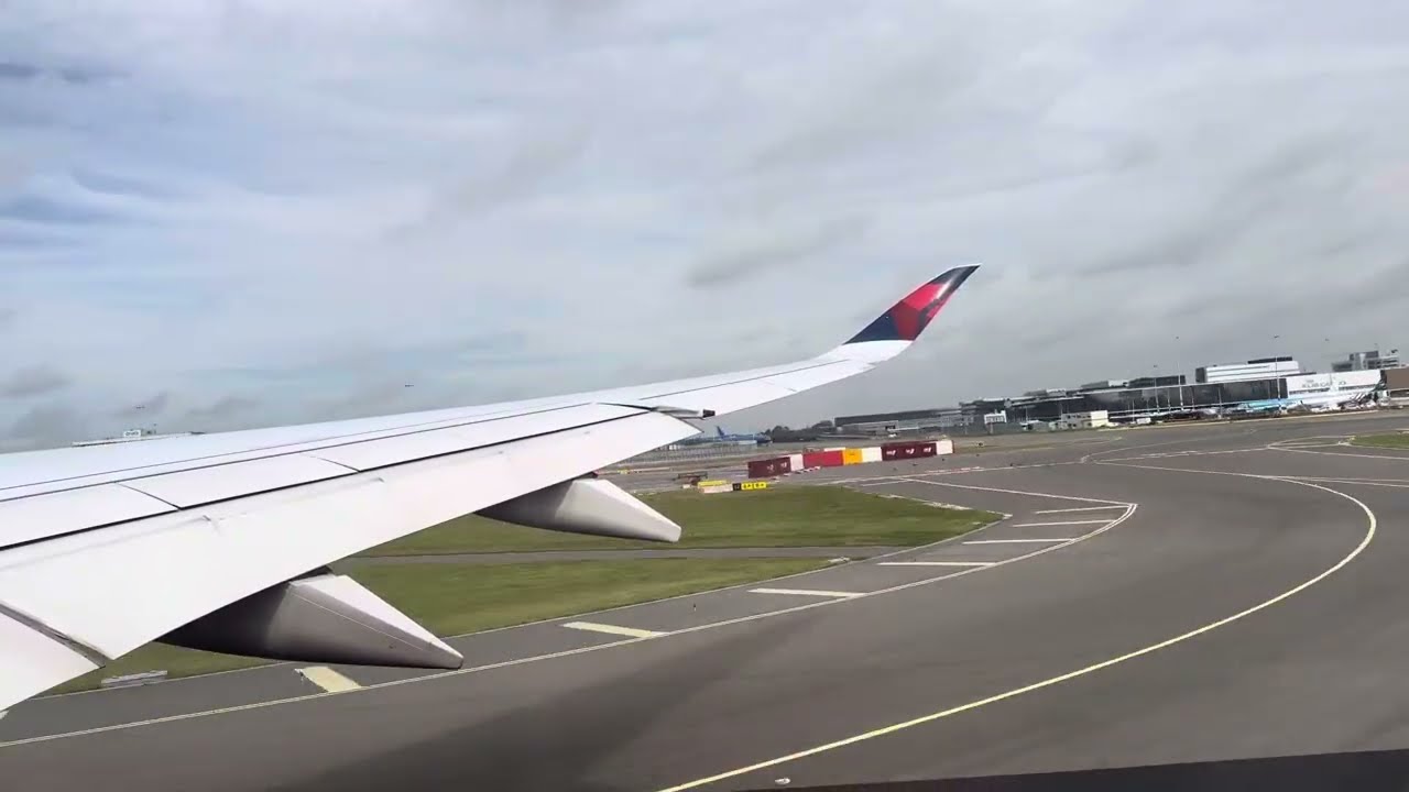 Delta Airbus A350 takeoff from Amsterdam | AMS-ATL