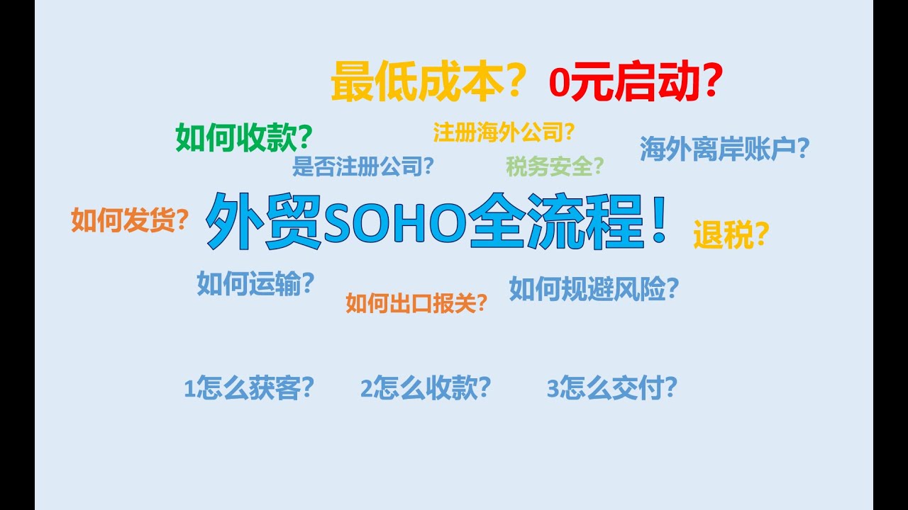 外贸全流程简易版，大致了解外贸的几个重点环节！外贸如何收款？外贸soho如何收款？外贸soho是否要注册公司？外贸soho全流程