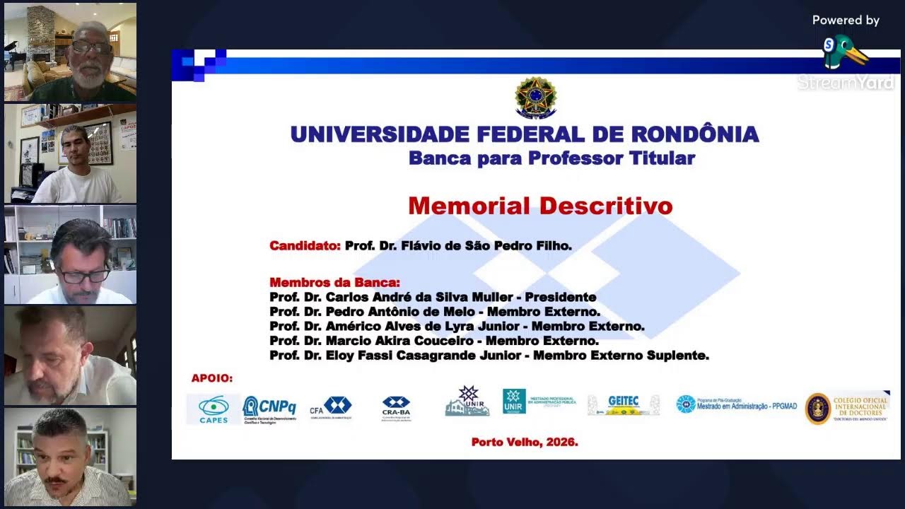 Defesa de Memorial Descritivo - Professor Titular - Flávio de S. P. Filho