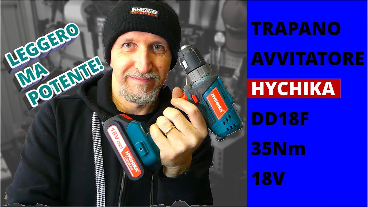 Trapano Avvitatore Hychica DD18F 18v 35Nm LEGGERO E POTENTE! SUPERTEST #hychika
