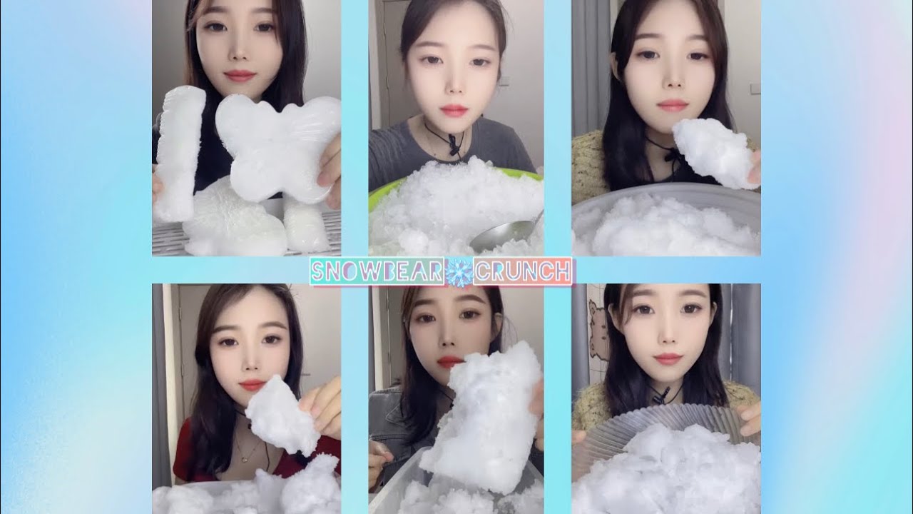 WHITE ICE | CRUSHED ICE | FREEZER FROST | ICE RESHAPE | ICE EATING ASMR | SATISFYING CRUNCHES❄️🧊🤍