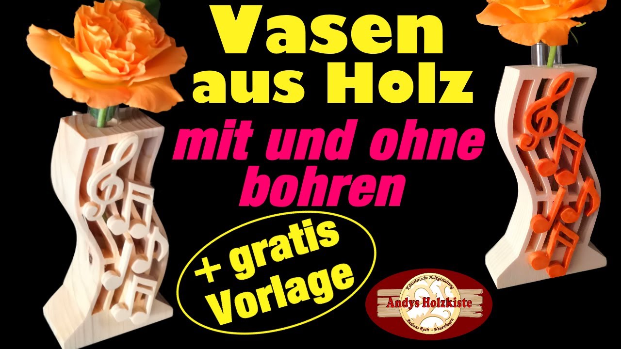 Vasen aus Holz selber machen | Dekupiersägearbeit+gratis Vorlage | Free Scroll Saw Template