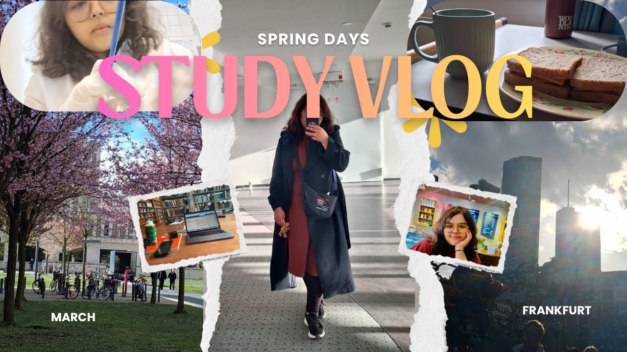 March Study Vlog, Frankfurt, Germany 🇩🇪,  Spring blossom