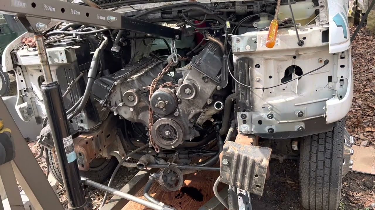 Ford V10 Engine Removal from a E350 Motorhome #fordmotorhome