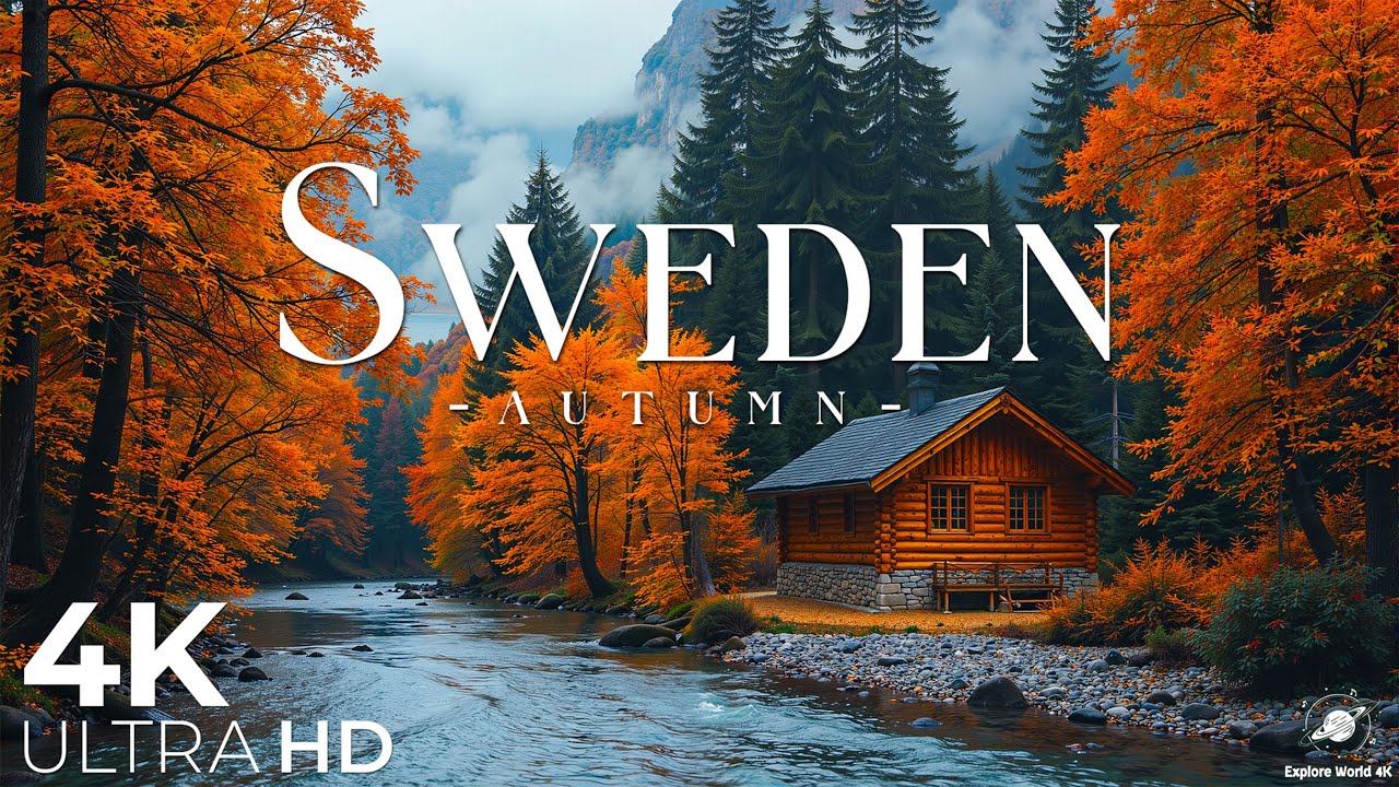 🍂 Sweden in Autumn 4K | Golden Forests, Nordic Lakes & Peaceful Fall Scenery