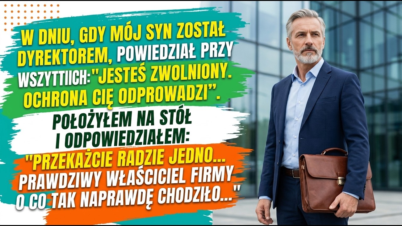 Syn ZWOLNIŁ MNIE publicznie z firmy, którą zbudowałem…Nie wiedział, co mam w rękawie