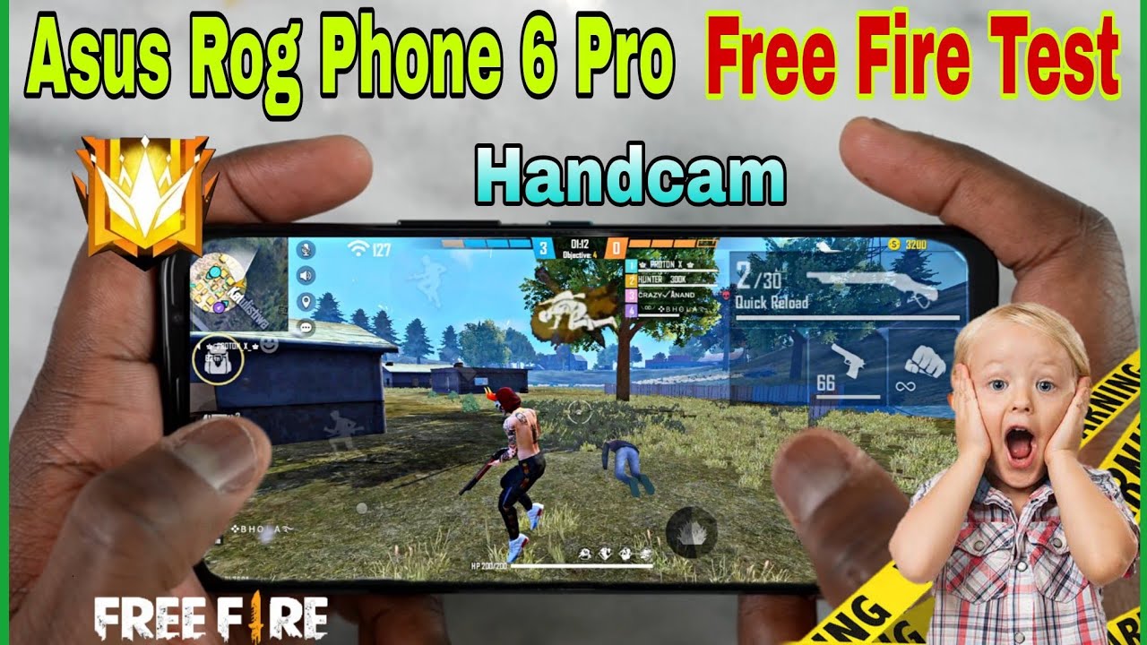 Asus Rog Phone 6 Pro Free Fire Handcam gameplay Test | Asus Rog Phone 6 Pro High Graphics Test