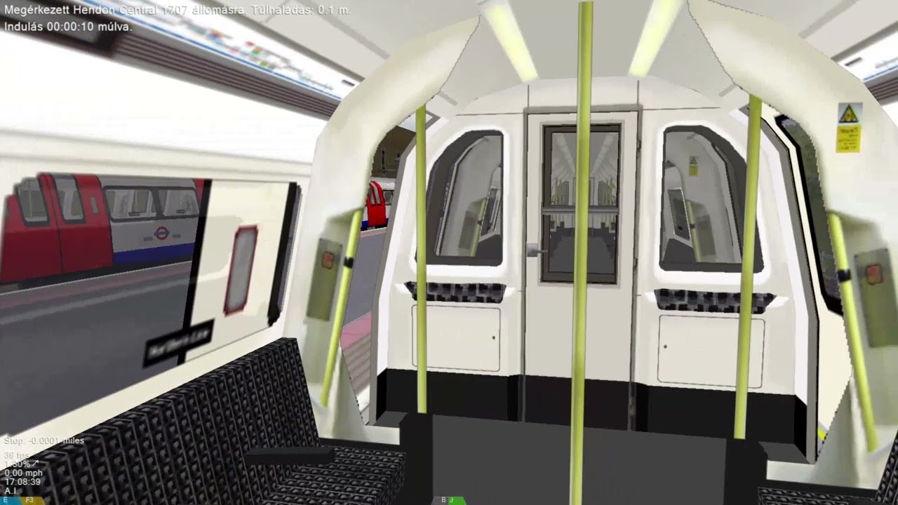 OpenBVE London Underground metró Northern Line (Morden via Bank útvonal)
