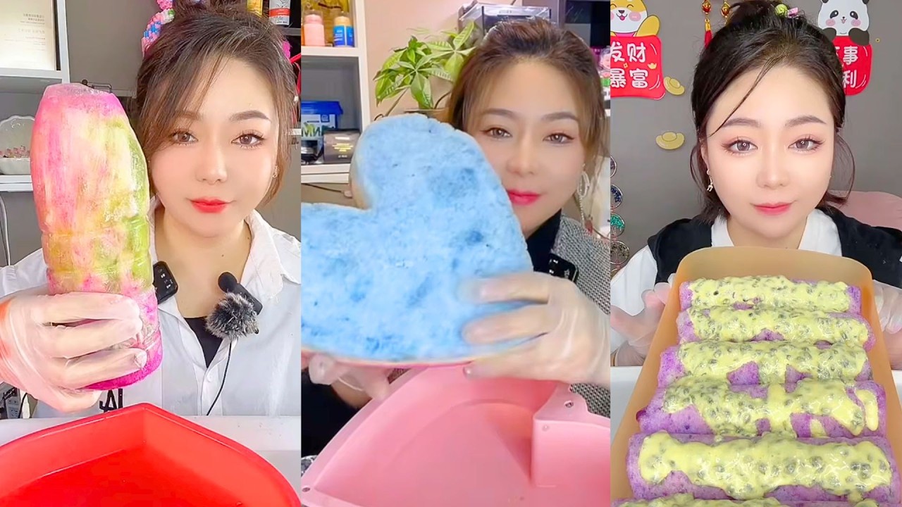 Colorful Frozen Ice Bars and Creamy Crystal Dessert Rolls