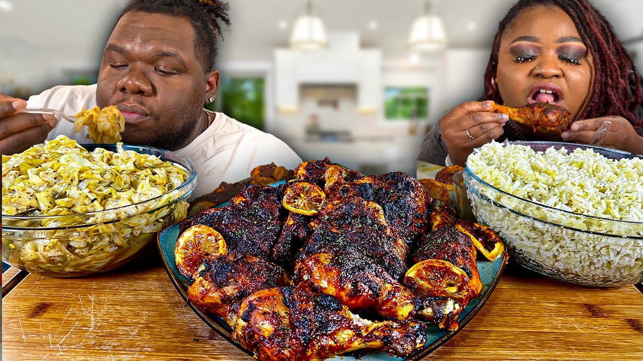 WE ATE JUICY OVEN-BAKED CHICKEN FOR SUNDAY DINNER (SO DELISHA!😜) | MUKBANG EATING SHOW