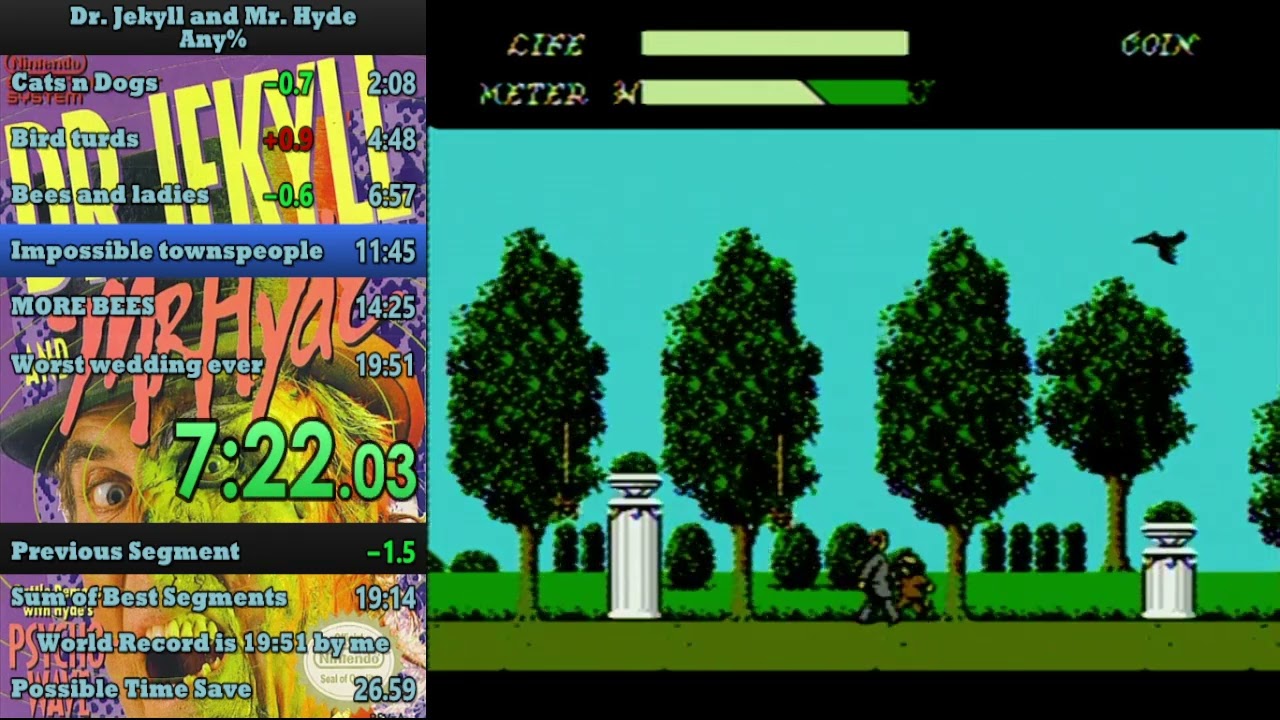 Dr Jekyll and Mr Hyde NES Speedrun in 19:45 (World Record)