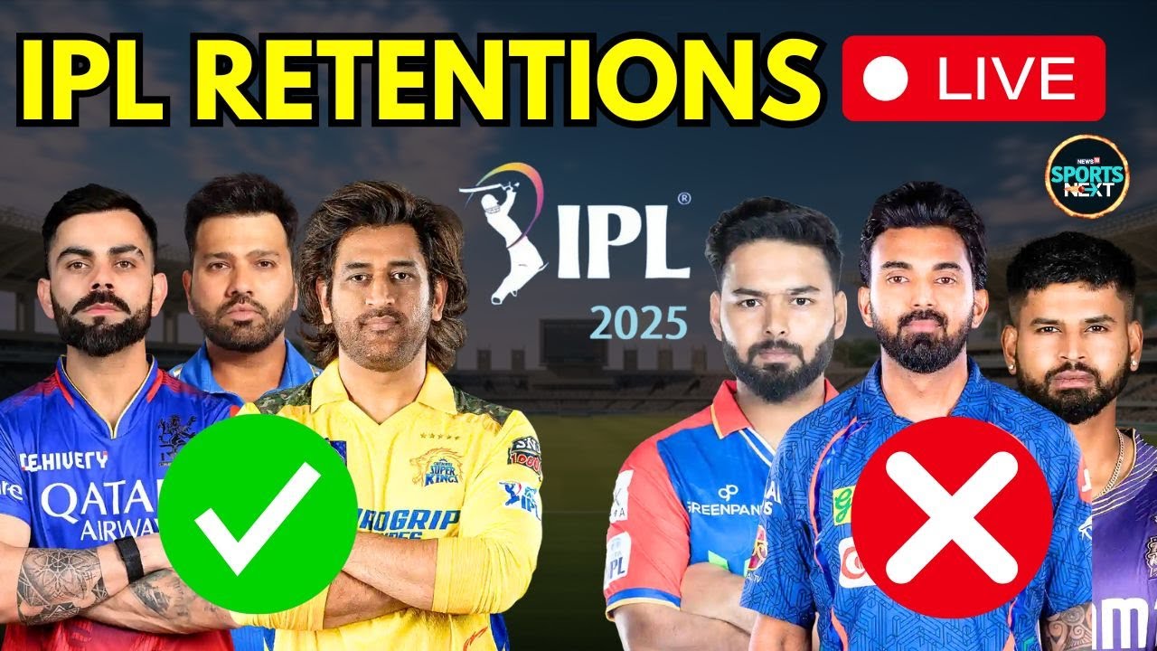 LIVE: IPL 2025 Retention Special | MS Dhoni | Shreyas Iyer | Rishabh Pant | SportsNext