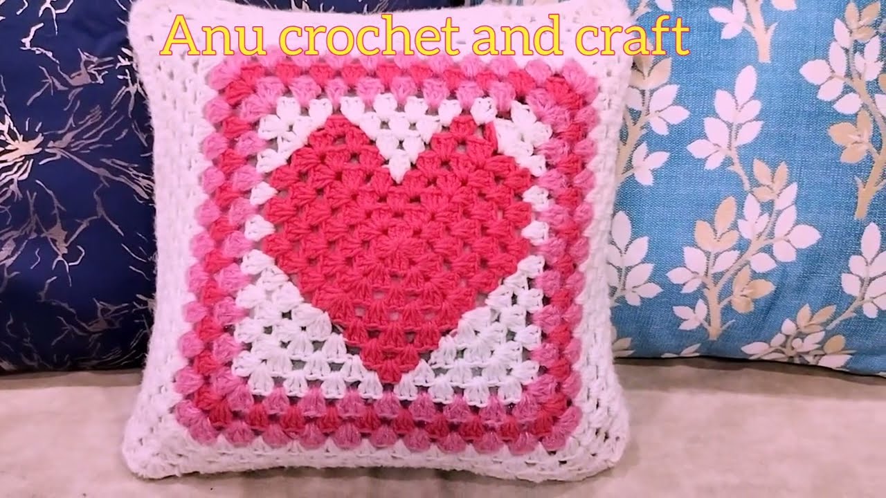 Crochet cushion cover/#Crosiadesign/Crosia Cushion cover/Crosia Pillow cover/Crochet Heart 💓