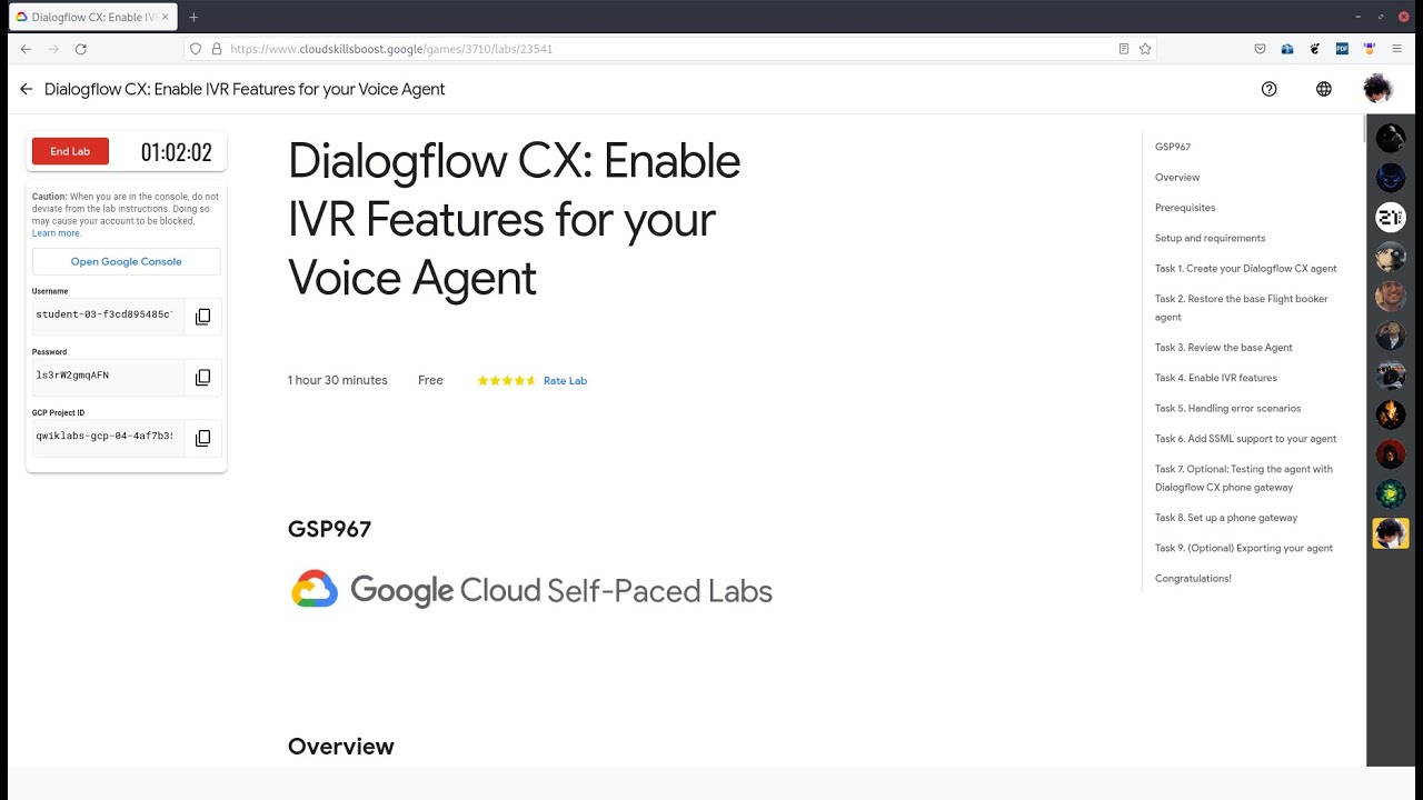 GSP967 Dialogflow CX: Enable IVR Features for your Voice Agent