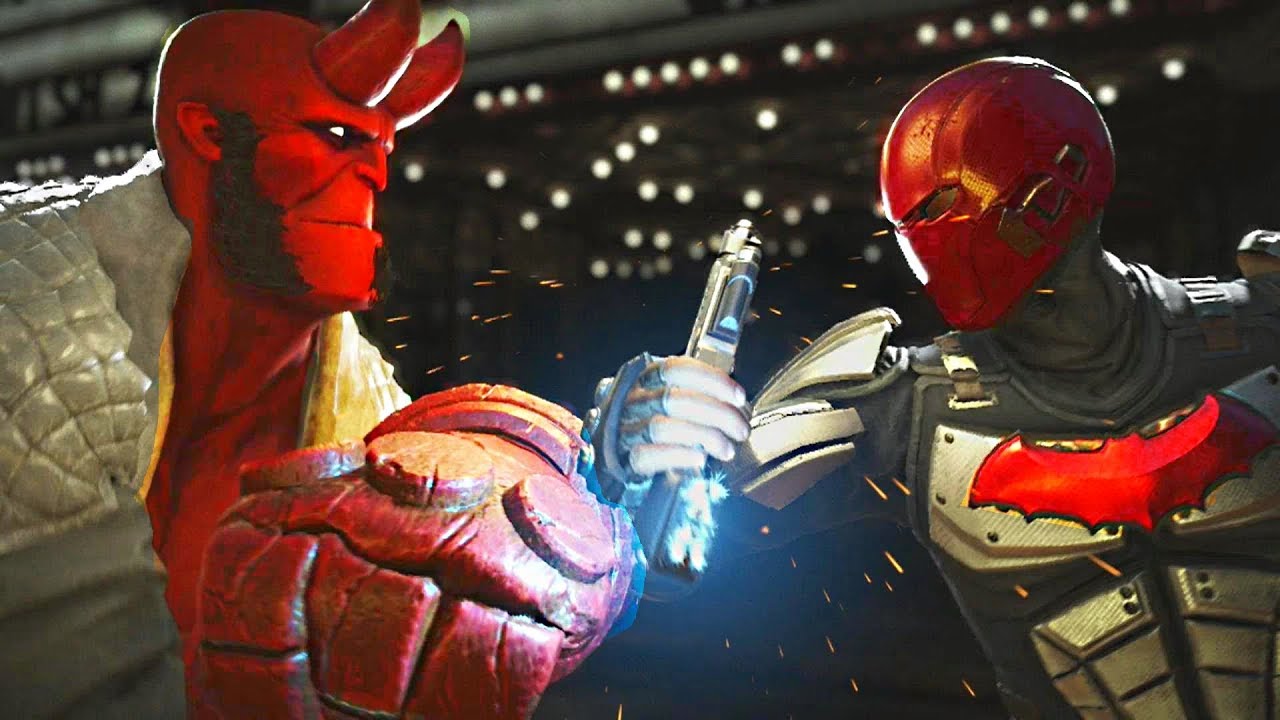 Injustice 2 - Hellboy vs Red Hood All Intros, Clash Quotes And Supermoves