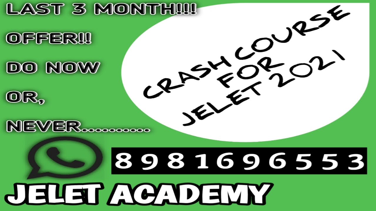 JELET 2021 CRASH COURSE 🔥| LAST OFFER🔥 | JELET ACADEMY
