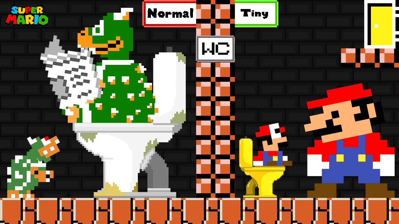Toilet Prank: Mario and Tiny Mario vs Bowser Toilet Battle in Maze Mayhem | Game Animation