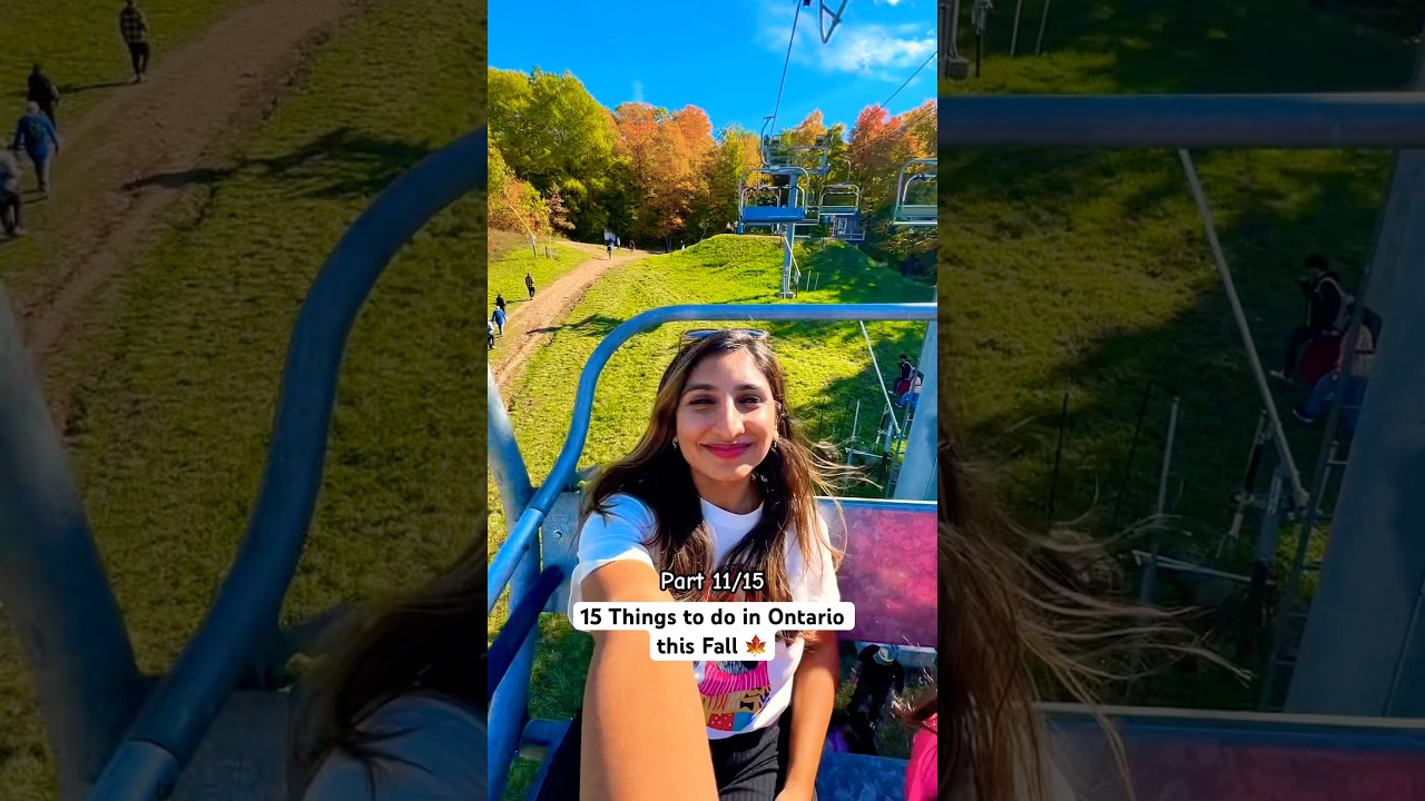 Take this chairlift ride to get the most scenic Fall colour vibes in Ontario! 🍁