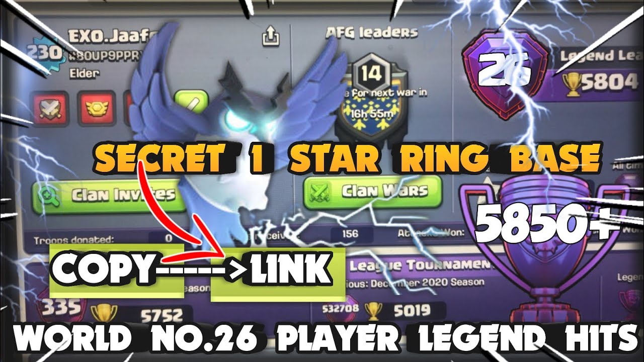 Th14 Hits Of Global Rank 26 Player + Legend Base Of Th14 Links || Max Th14 vs Hybrid  Clash of Clans