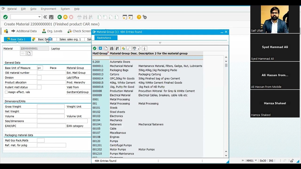 7- #SAP how to #create #material #master #mm001 #MM01 #sapmm #sapmmtraining