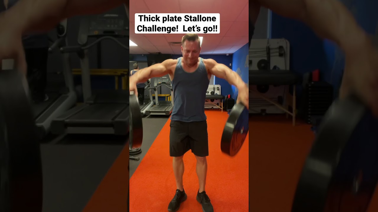Thick plate Stallone challenge!  #gregdoucettewouldsayfakeweights