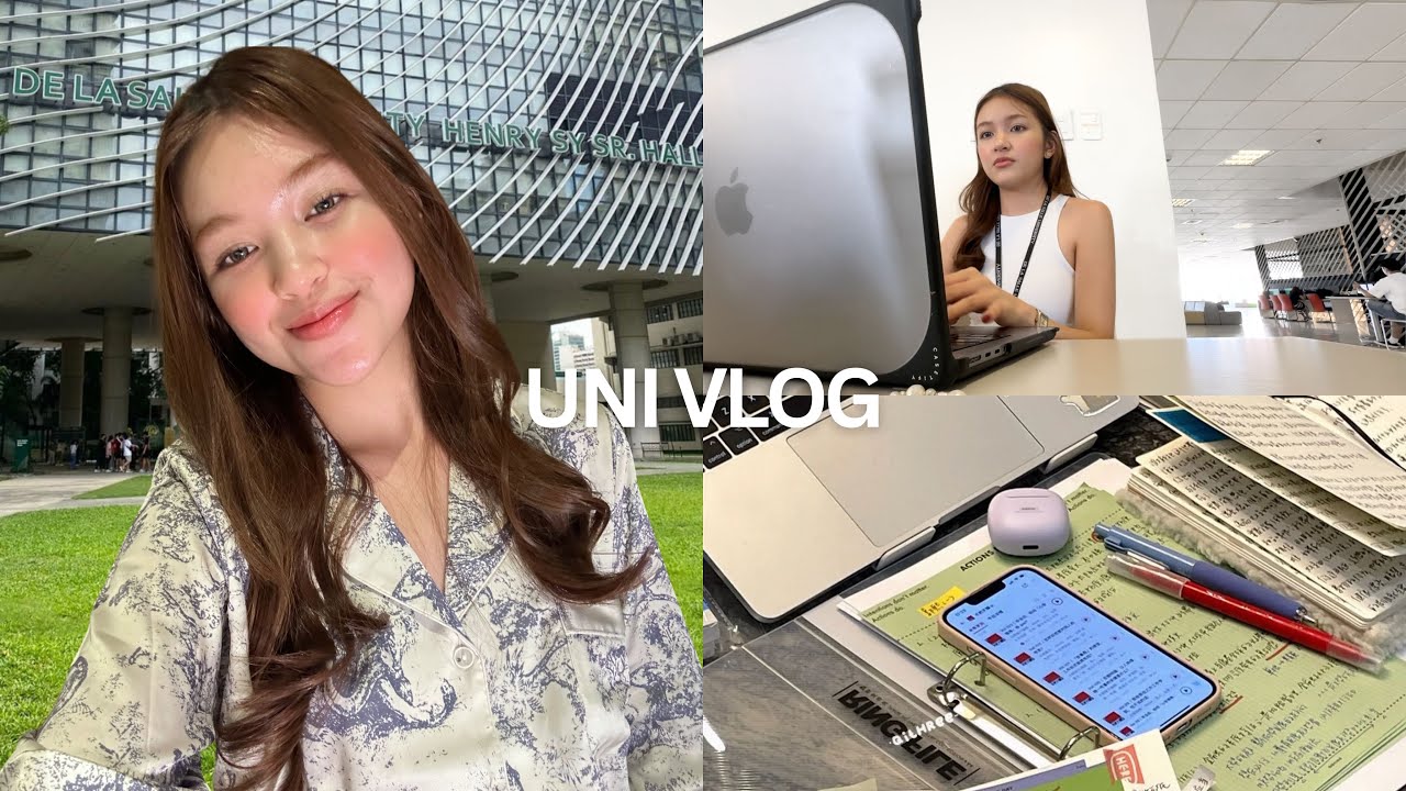 UNI VLOG | waking up at 7 am, a day in dlsu, how i curl my hair & working out